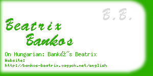 beatrix bankos business card
